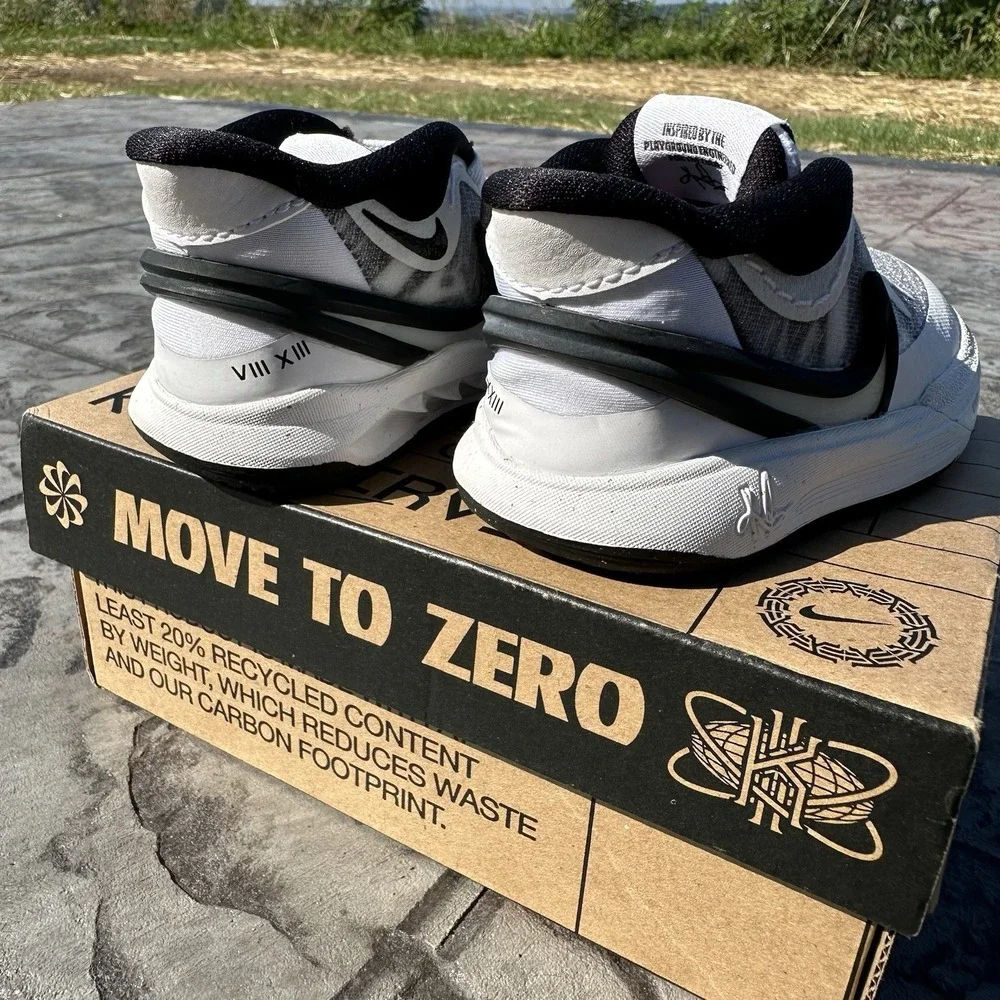 Size 5 Toddler - Kyrie 8 TD‎ Shoes White Black Pink DQ8081 101 Slip-on NEW - Picture 3 of 6